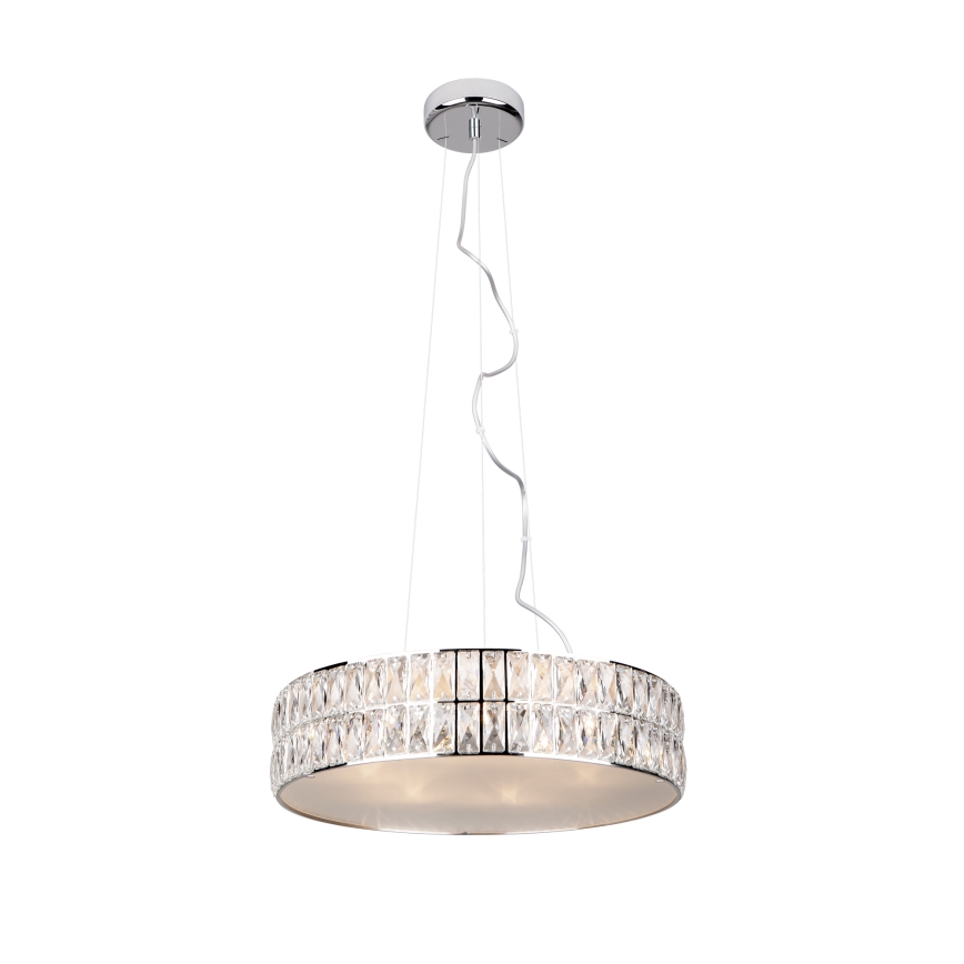 MAXLIGHT P0236 - Lampadario a sospensione con filo DIAMANTE 5xG9/42W/230V diametro 38 cm cromo lucido