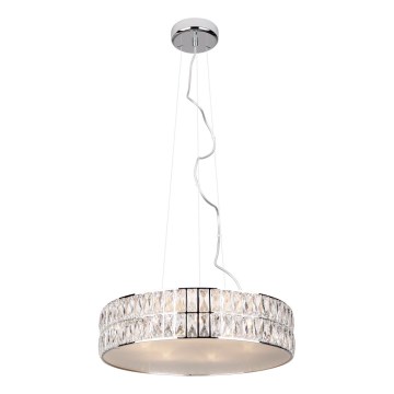 MAXLIGHT P0236 - Lampadario a sospensione con filo DIAMANTE 5xG9/42W/230V diametro 38 cm cromo lucido