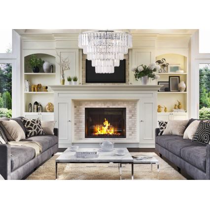 MAXLIGHT P0260 - Lampadario a sospensione con filo MONACO 15xG9/40W/230V diametro 60 cm cromo lucido