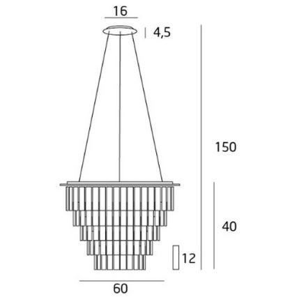 MAXLIGHT P0260 - Lampadario a sospensione con filo MONACO 15xG9/40W/230V diametro 60 cm cromo lucido