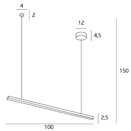 MAXLIGHT P0310 - Lampadario LED a sospensione con filo TRIO LED/12W/230V nero