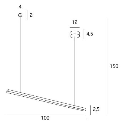 MAXLIGHT P0310D - Lampadario a sospensione con filo LED dimmerabile TRIO LED/12W/230V nero