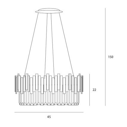 MAXLIGHT P0368 - Kronleuchter TREND 8xE14/40W/230V d 45 cm golden