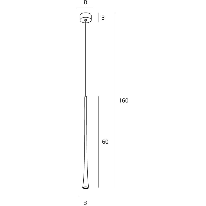 MAXLIGHT P0373 - Suspension filaire CAFE LED/7W/230V d. 3 cm noir