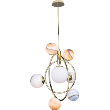 MAXLIGHT P0378 - Deckenleuchte an Stange COSMOS 7xG9/40W/230V golden