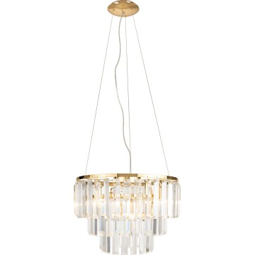 MAXLIGHT P0423 - Kronleuchter an Aufhängung MONACO 9xG9/40W/230V d 42 cm golden