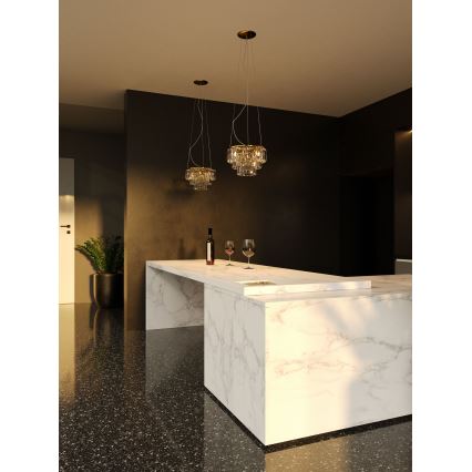 MAXLIGHT P0423 - Lampadario a sospensione con filo MONACO 9xG9/40W/230V diametro 42 cm oro