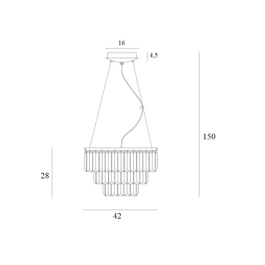 MAXLIGHT P0423 - Lampadario a sospensione con filo MONACO 9xG9/40W/230V diametro 42 cm oro