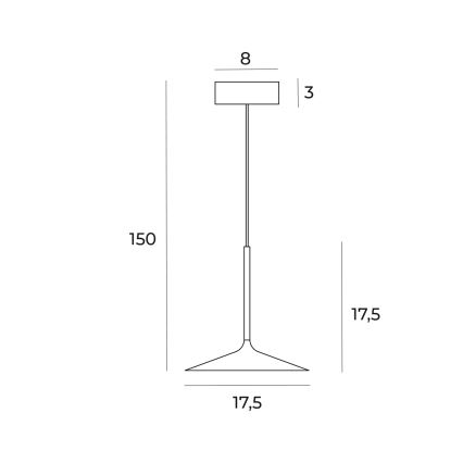 MAXLIGHT P0460 - LED-Hängeleuchte HANA LED/6W/230V d 17,5 cm golden