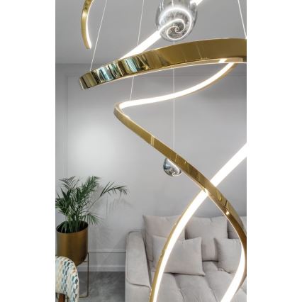 MAXLIGHT P0483D - Dimmbare LED-Hängeleuchte RITZ LED/100W/230V d 60 cm CRI 90 Messing