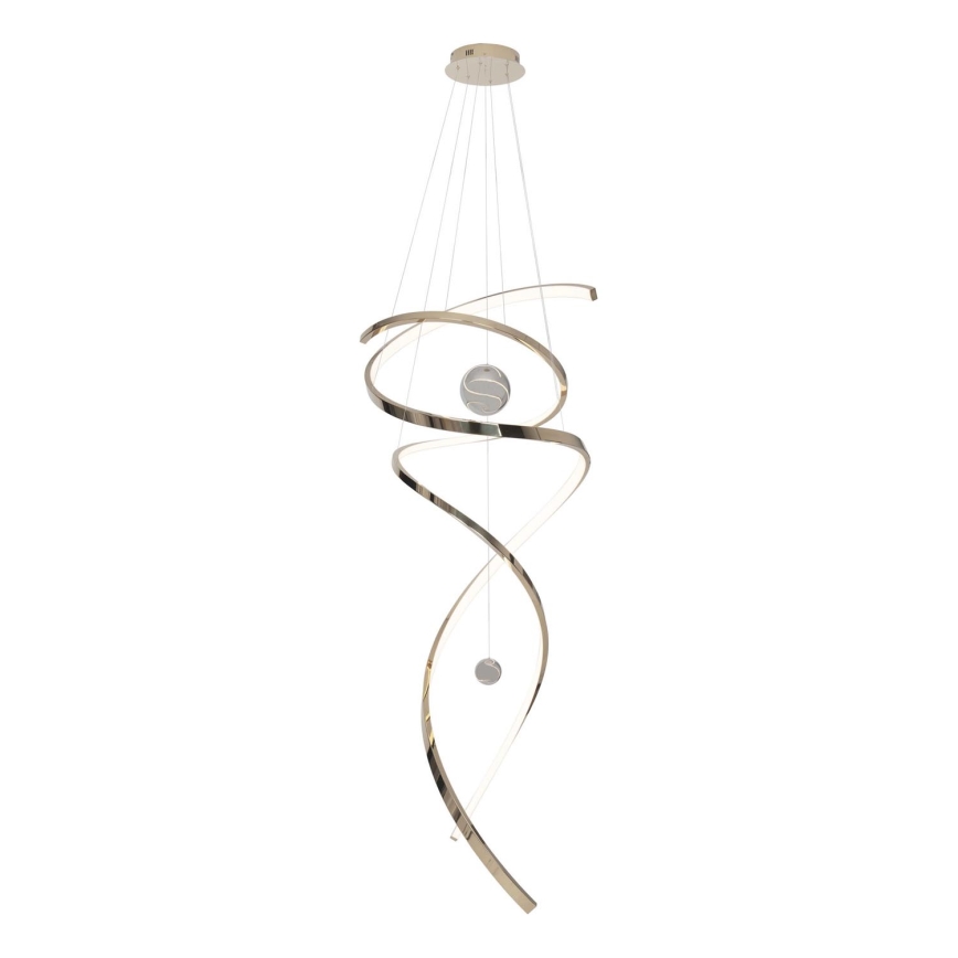 MAXLIGHT P0483D - Lampadario a sospensione con filo LED dimmerabile RITZ LED/100W/230V diametro 60 cm CRI 90 ottone
