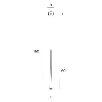 MAXLIGHT P0485 - LED-Hängeleuchte KAFFEE LED/7W/230V d 3 cm golden