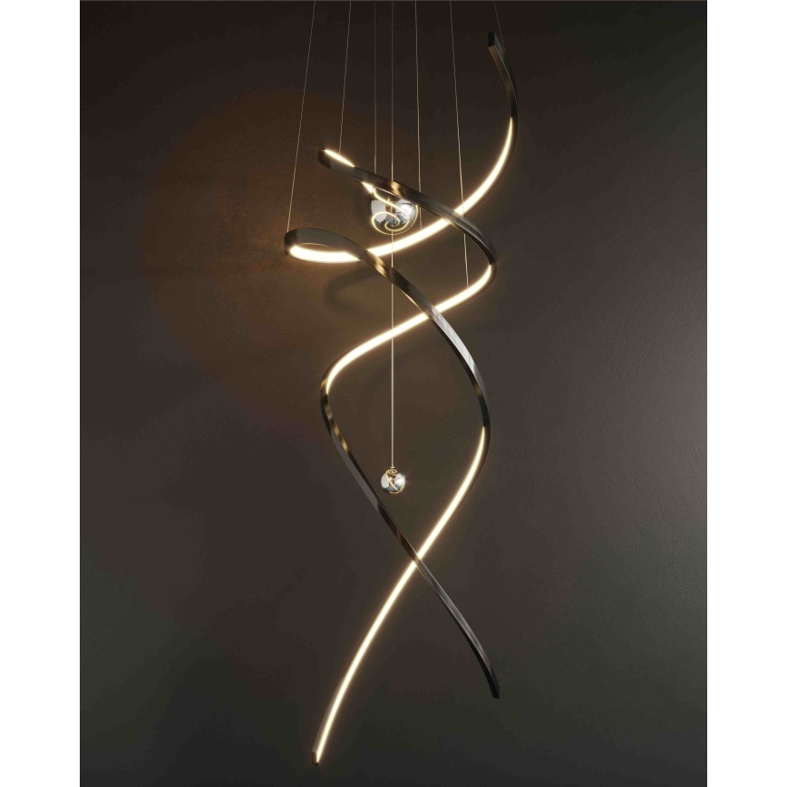 MAXLIGHT P0500D - Lampadario a sospensione con filo LED dimmerabile RITZ LED/100W/230V diametro 60 cm CRI 90 nero