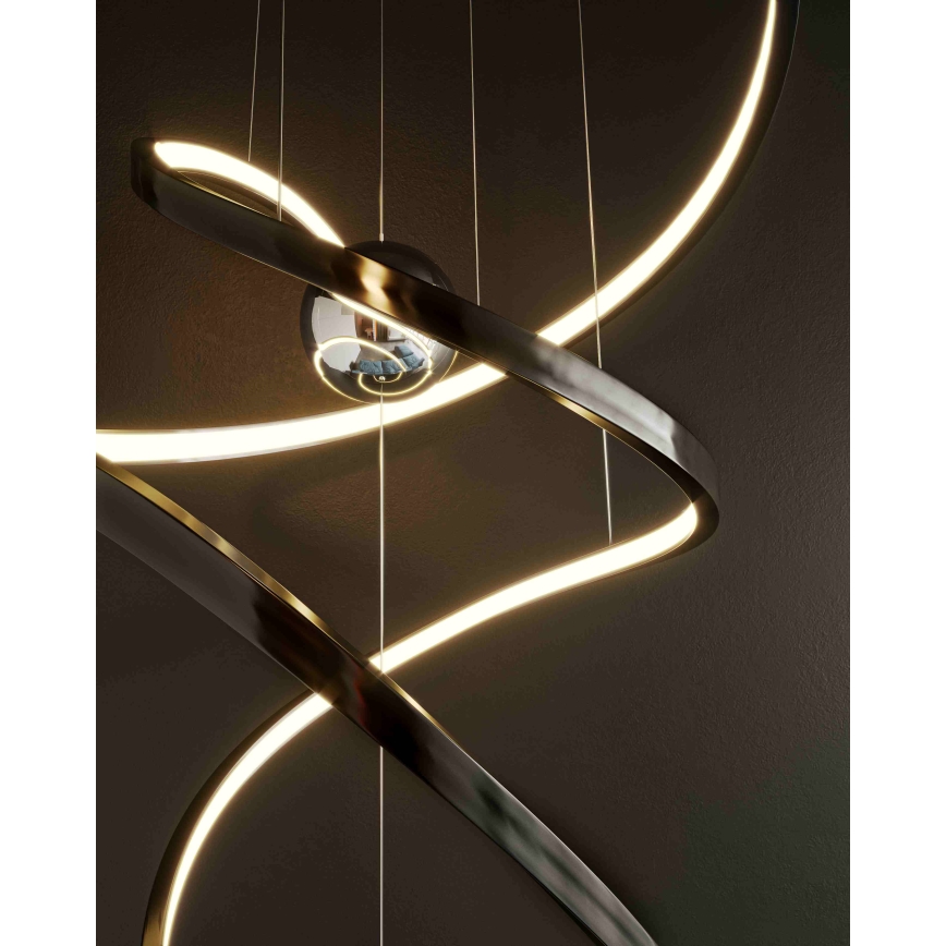 MAXLIGHT P0500D - Lampadario a sospensione con filo LED dimmerabile RITZ LED/100W/230V diametro 60 cm CRI 90 nero