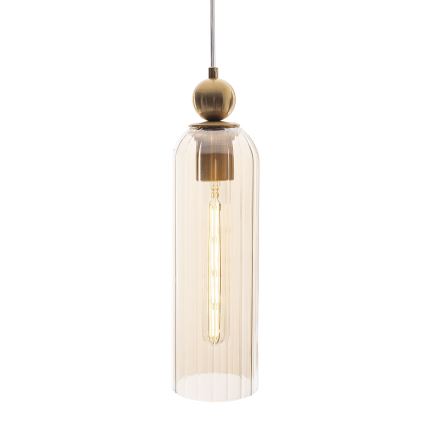 MAXLIGHT P0510 - Hängeleuchte CAMPANILA 1xE27/40W/230V d 10 cm Messing/beige