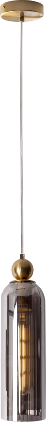 MAXLIGHT P0511 - Hängeleuchte CAMPANILA 1xE27/40W/230V d 10 cm Messing/grau