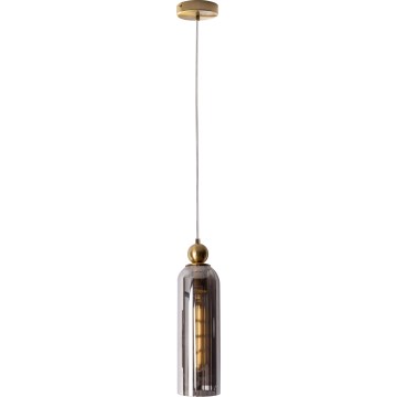 MAXLIGHT P0511 - Lampadario a sospensione con filo CAMPANILA 1xE27/40W/230V diametro 10 cm ottone/grigio