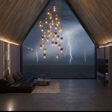 MAXLIGHT P0526D - Dimmbare LED-Hängeleuchte PALLONCINI 11xLED/6W/230V d 45 cm klar/beige/rauchig