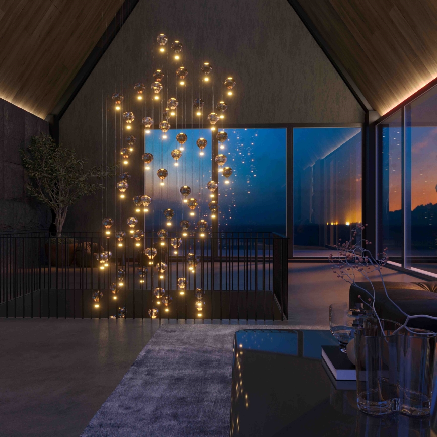 MAXLIGHT P0526D - Lampadario a sospensione con filo LED dimmerabile PALLONCINI 11xLED/6W/230V diametro 45 cm limpido/beige/fumé
