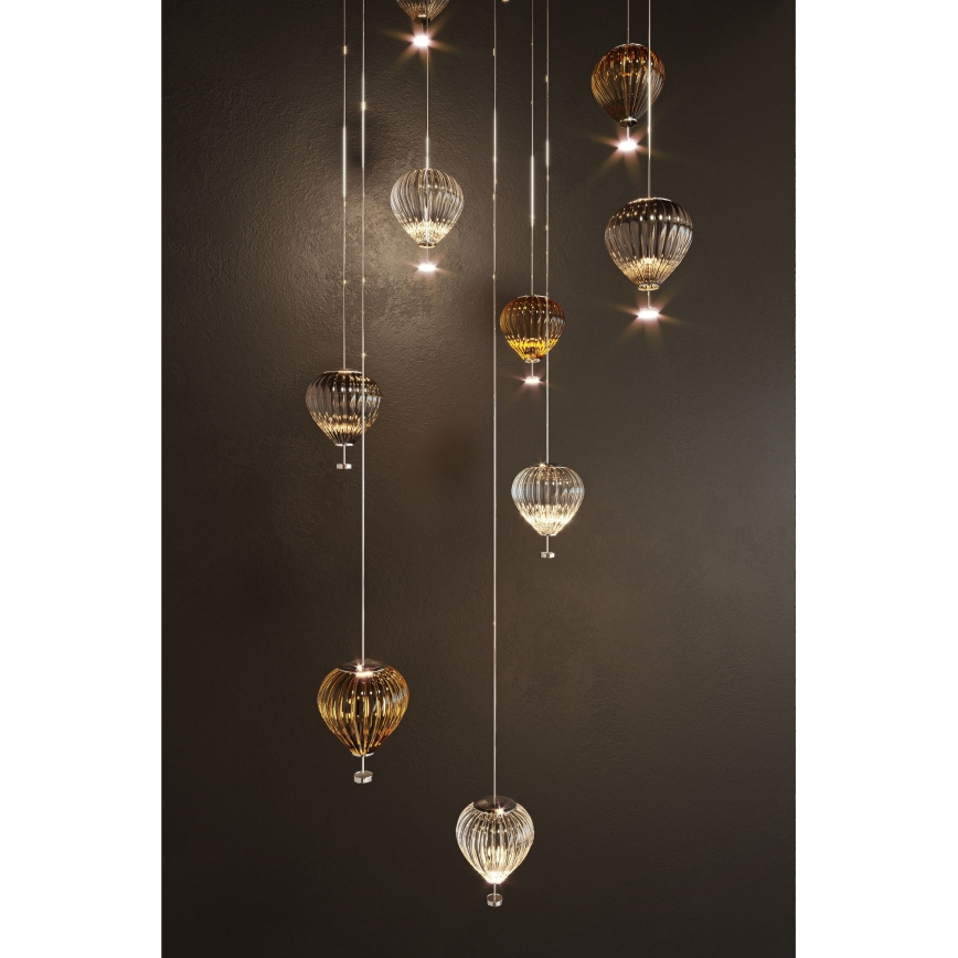 MAXLIGHT P0526D - Lampadario a sospensione con filo LED dimmerabile PALLONCINI 11xLED/6W/230V diametro 45 cm limpido/beige/fumé