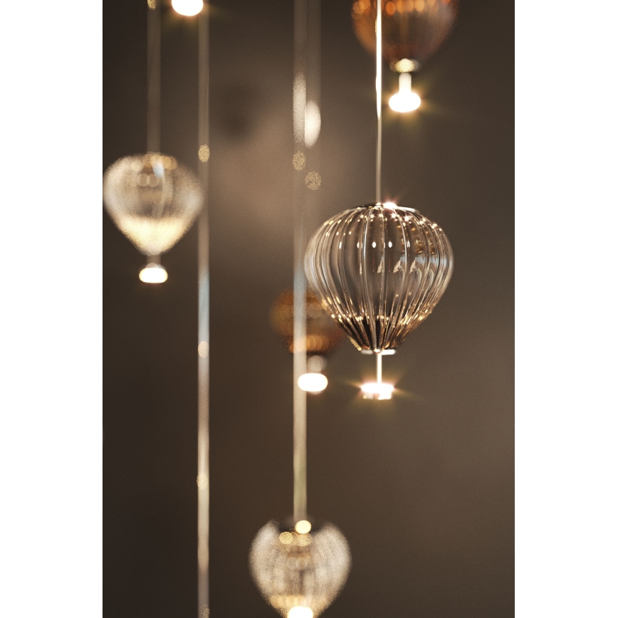 MAXLIGHT P0526D - Lampadario a sospensione con filo LED dimmerabile PALLONCINI 11xLED/6W/230V diametro 45 cm limpido/beige/fumé