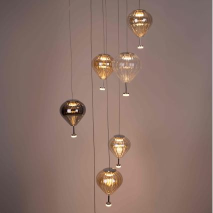 MAXLIGHT P0526D - Lampadario a sospensione con filo LED dimmerabile PALLONCINI 11xLED/6W/230V diametro 45 cm limpido/beige/fumé