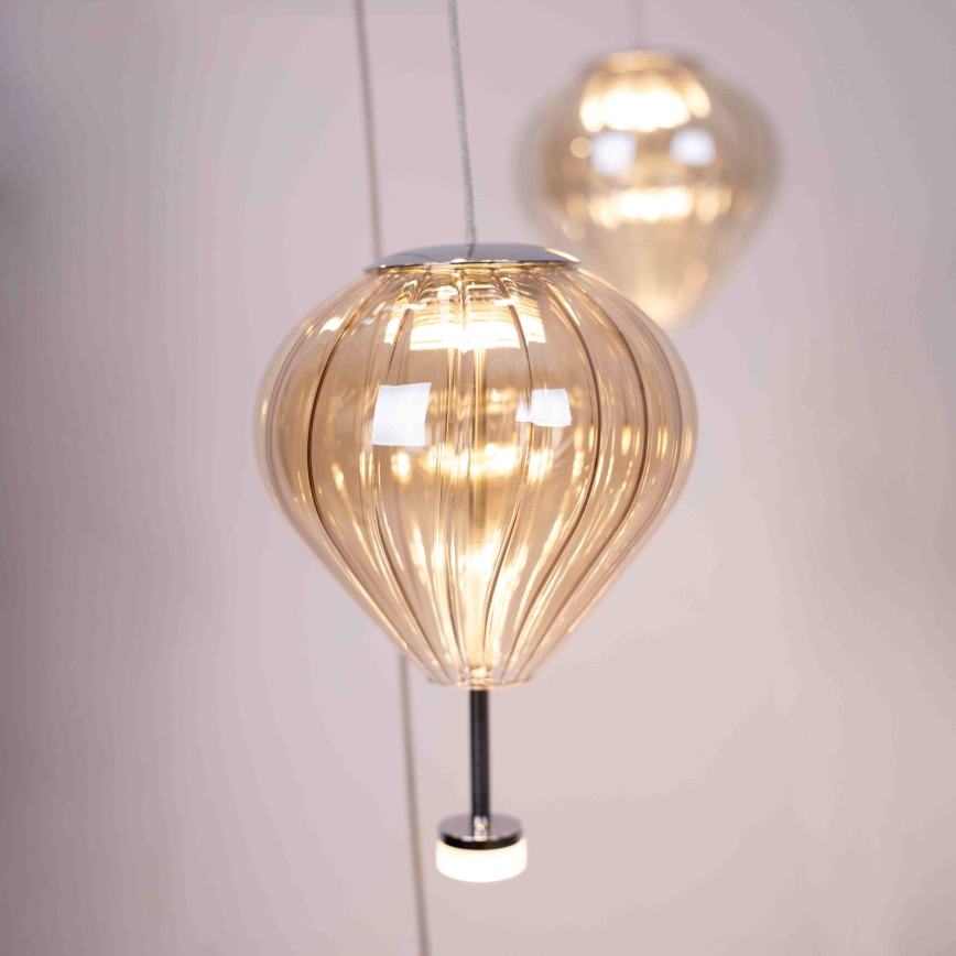MAXLIGHT P0526D - Lampadario a sospensione con filo LED dimmerabile PALLONCINI 11xLED/6W/230V diametro 45 cm limpido/beige/fumé
