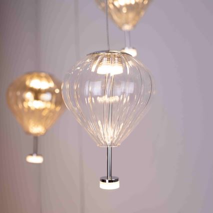 MAXLIGHT P0526D - Lampadario a sospensione con filo LED dimmerabile PALLONCINI 11xLED/6W/230V diametro 45 cm limpido/beige/fumé