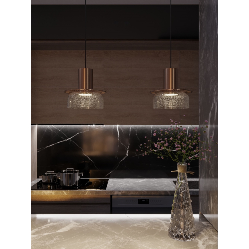 MAXLIGHT P0530 - LED-Hängeleuchte SIGNATURE LED/8W/230V d 15 cm Messing/klar