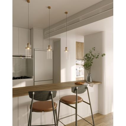 MAXLIGHT P0531 - LED-Hängeleuchte SIGNATURE LED/8W/230V d 15 cm Messing/klar