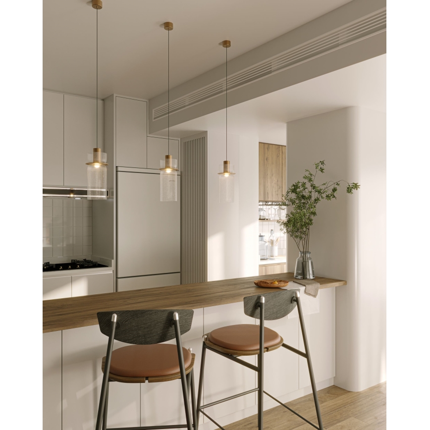 MAXLIGHT P0531 - LED-Hängeleuchte SIGNATURE LED/8W/230V d 15 cm Messing/klar