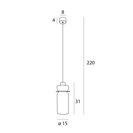 MAXLIGHT P0531 - Suspension filaire SIGNATURE LED/8W/230V d. 15 cm laiton/transparent