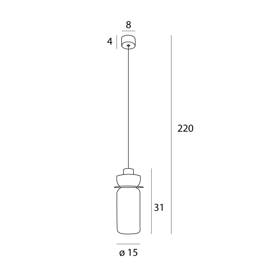 MAXLIGHT P0531 - Suspension filaire SIGNATURE LED/8W/230V d. 15 cm laiton/transparent