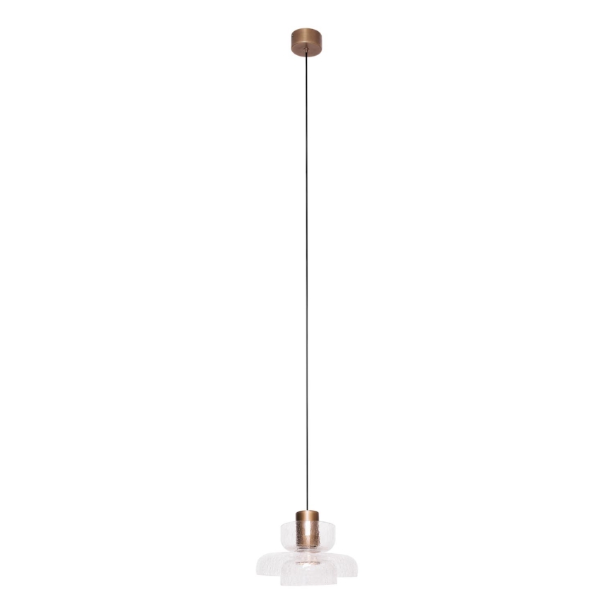 MAXLIGHT P0532 - Lampadario LED a sospensione con filo SIGNATURE LED/8W/230V diametro 22 cm ottone/limpido