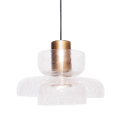 MAXLIGHT P0532 - Suspension filaire SIGNATURE LED/8W/230V d. 22 cm laiton/transparent