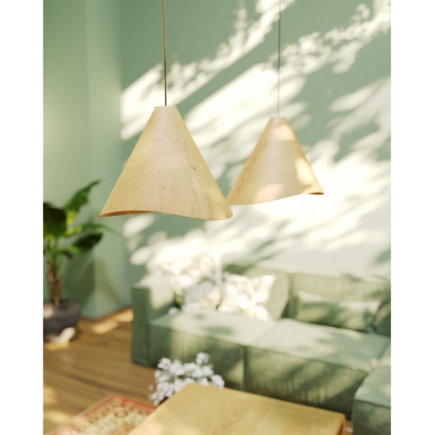 MAXLIGHT P0547 - Hängeleuchte SAKURA 1xE27/60W/230V d 33,5 cm Eiche