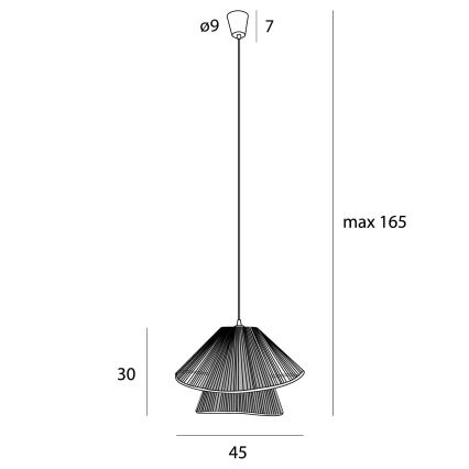 MAXLIGHT P0578 - Hängeleuchte AMALFI 1xE27/15W/230V d 45 cm beige