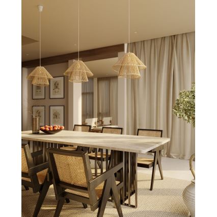MAXLIGHT P0578 - Lampadario a sospensione con filo AMALFI 1xE27/15W/230V diametro 45 cm beige