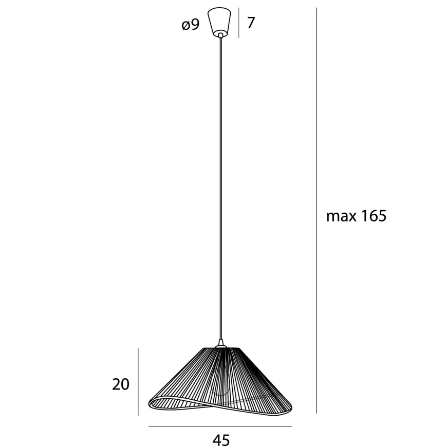 MAXLIGHT P0579 - Hängeleuchte AMALFI 1xE27/15W/230V d 45 cm schwarz