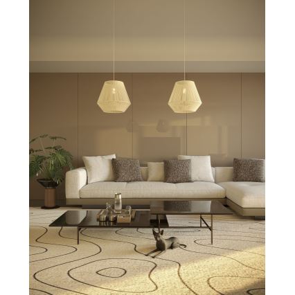 MAXLIGHT P0584 - Hängeleuchte PRASLIN 1xE27/15W/230V d 44 cm beige