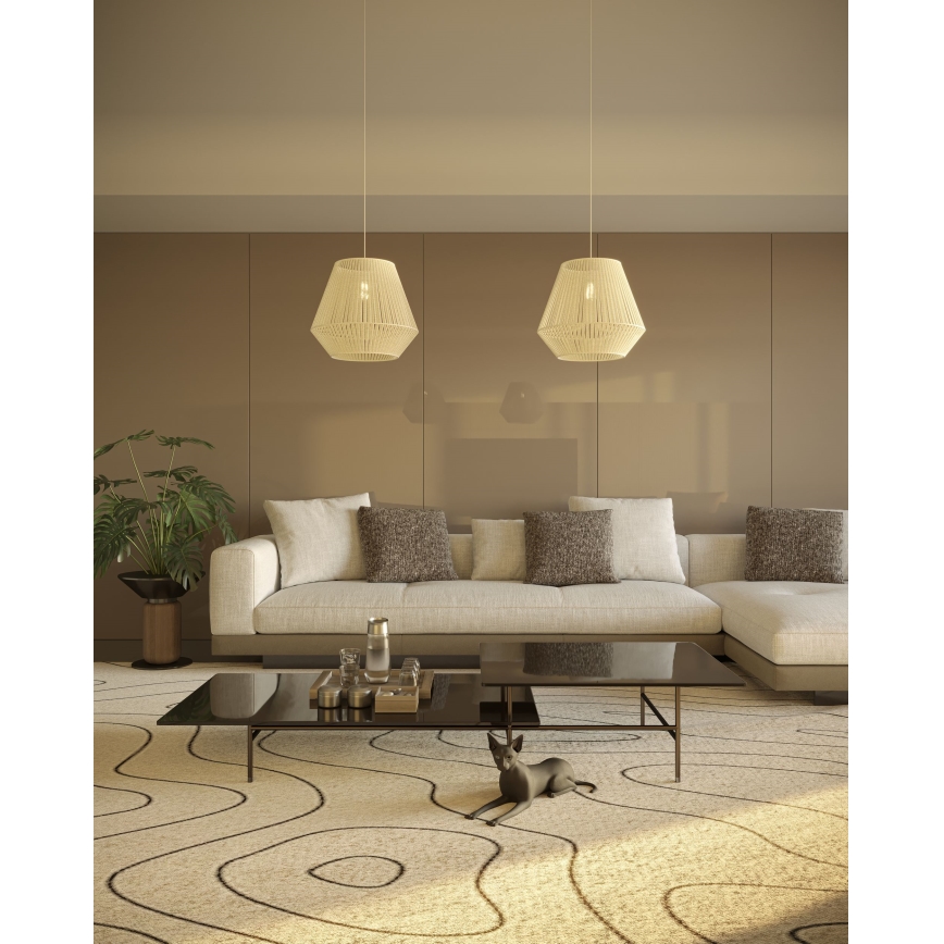MAXLIGHT P0584 - Hängeleuchte PRASLIN 1xE27/15W/230V d 44 cm beige