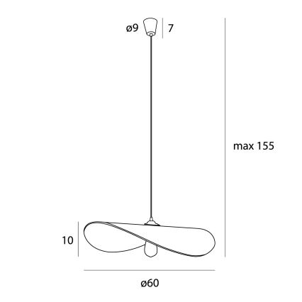 MAXLIGHT P0585 - Lampadario a sospensione con filo PAN 1xE27/15W/230V diametro 60 cm color crema