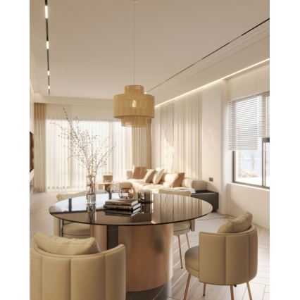 MAXLIGHT P0586 - Hängeleuchte LABRIZ 1xE27/15W/230V d 35 cm beige