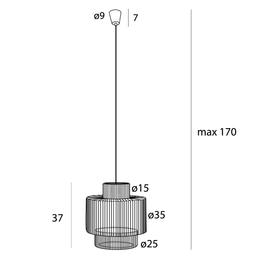 MAXLIGHT P0586 - Hängeleuchte LABRIZ 1xE27/15W/230V d 35 cm beige