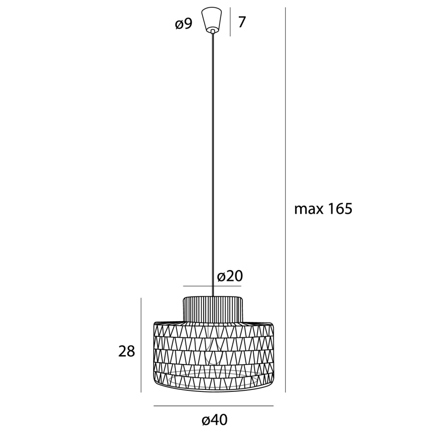 MAXLIGHT P0587 - Hängeleuchte RAFFLE 1xE27/15W/230V d 40 cm braun