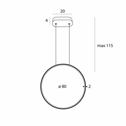 MAXLIGHT P0654 - LED-Badezimmer-Hängeleuchte an Kabel VISUAL VER LED/28W/230V IP44 weiß