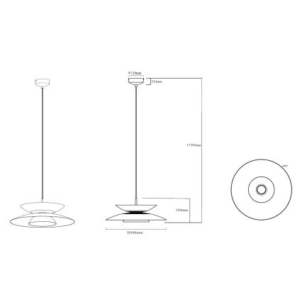 MAXLIGHT P0698 - suspension LED sur câble MAYUMI LED/12W/230V Ø 50 cm CRI 96 beige