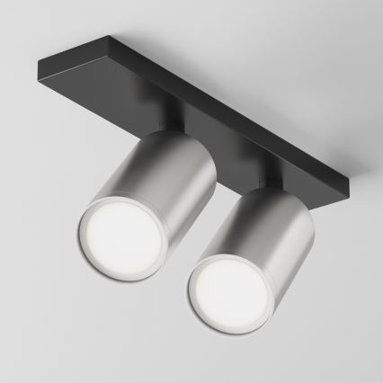 Maytoni C051CL-U-02BS - Faretto FOCUS 2xGU10/10W/230V cromo opaco/nero