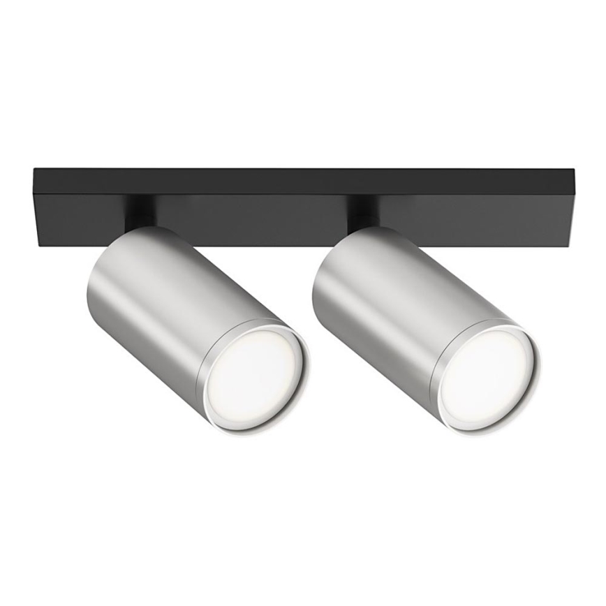 Maytoni C051CL-U-02BS - Faretto FOCUS 2xGU10/10W/230V cromo opaco/nero