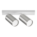 Maytoni C051CL-U-2WS - Faretto FOCUS 2xGU10/10W/230V cromo opaco/bianco